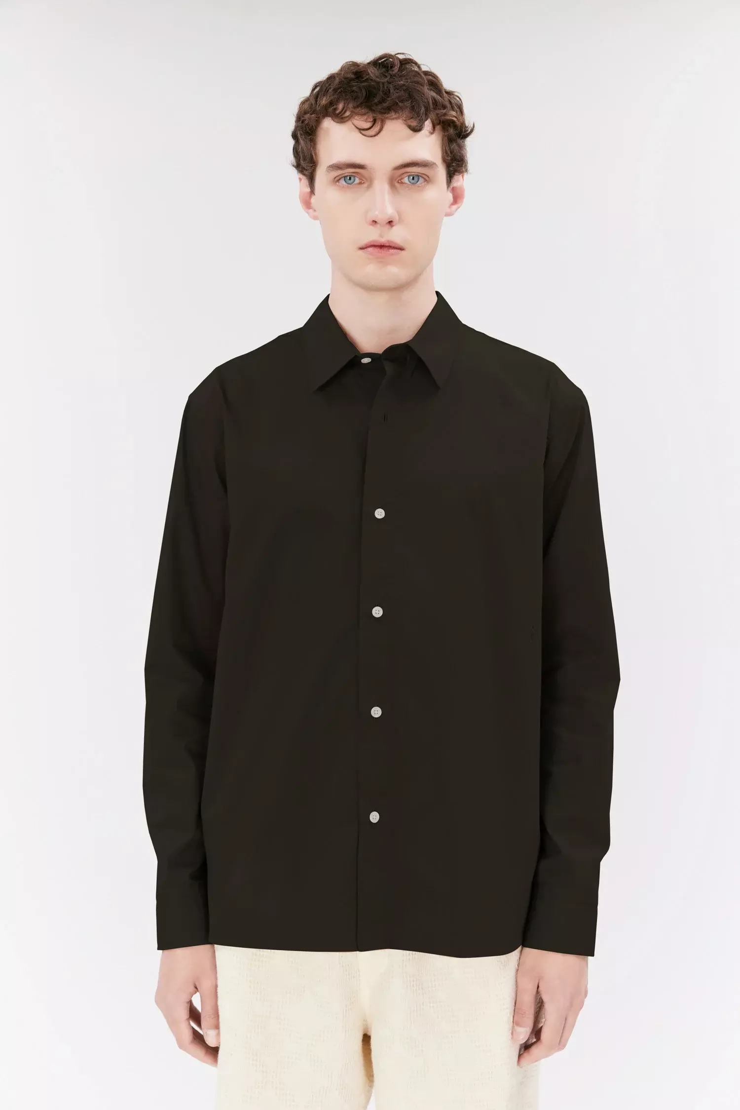 Elvine Ossian Poplin Deep Olive Herren Hemd oliv